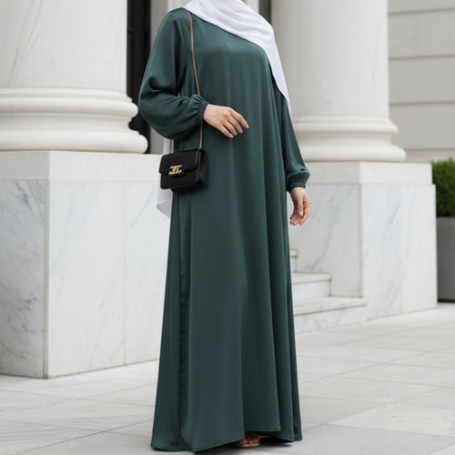Modest Luxury Premium Satin Abaya | Umbrella Cut A-Line Abaya with Pockets (MA311)