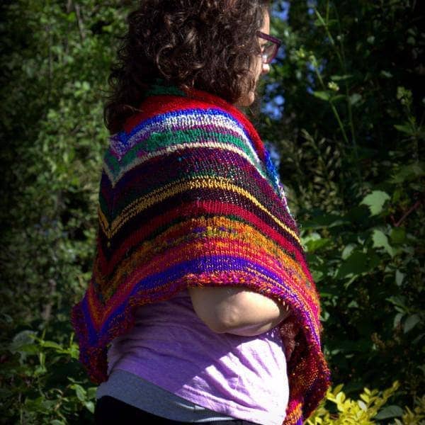 Darn Good Yarn Darn Good Yarn Moment of Zen Shawl Kit — lifestyle worn / used context