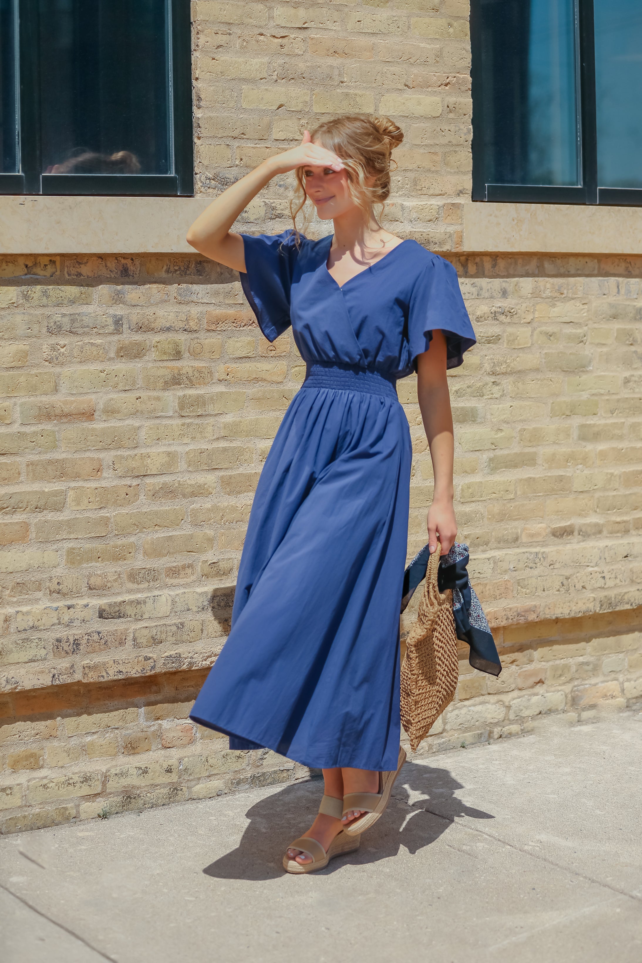 Inherit Co. Montie Flutter Sleeve Maxi Dress  - FINAL SALE — product on model
