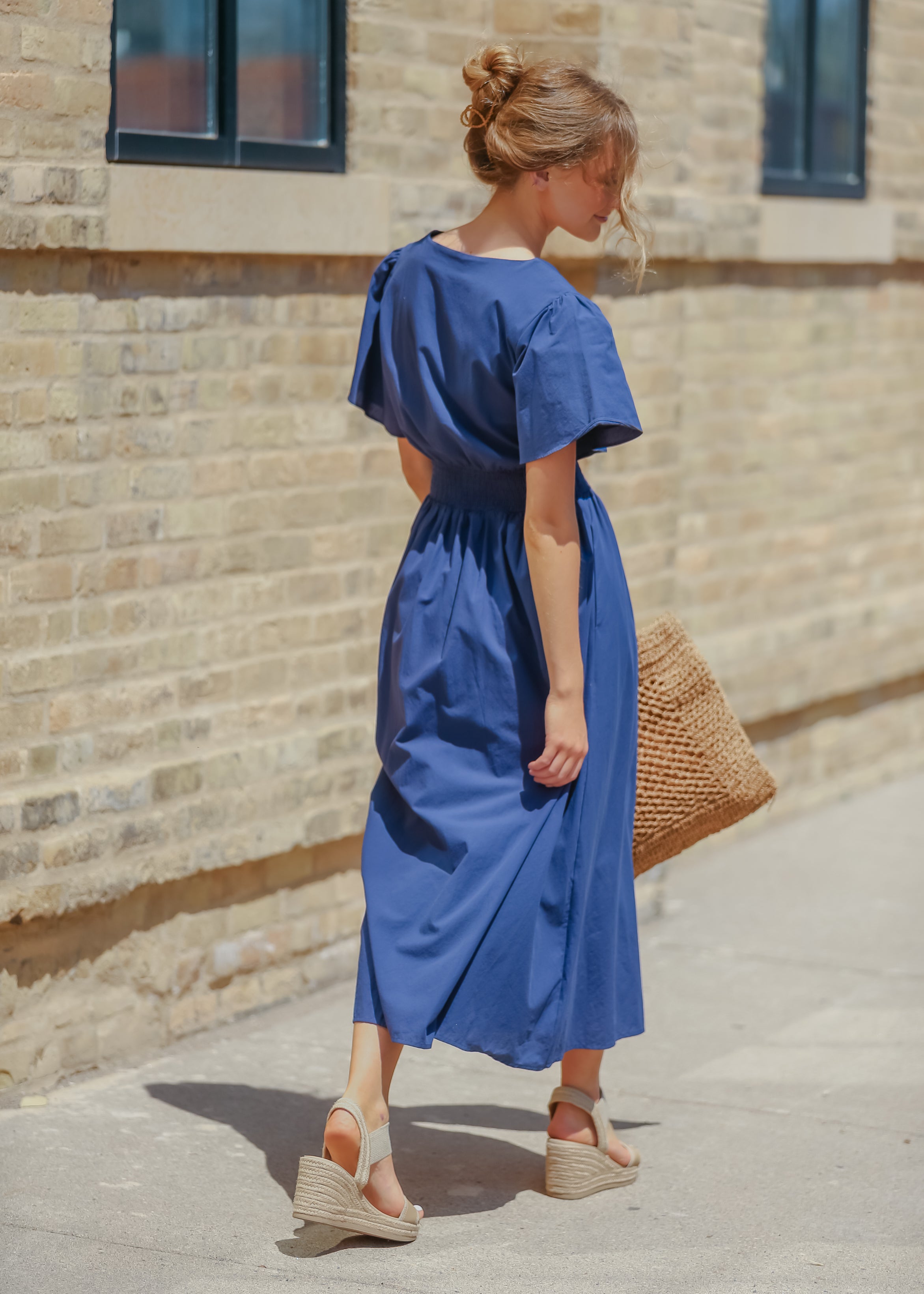 Inherit Co. Montie Flutter Sleeve Maxi Dress  - FINAL SALE — back view
