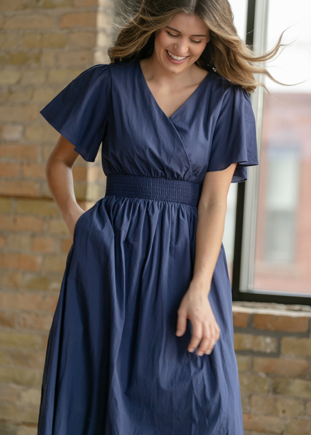 Inherit Co. Montie Flutter Sleeve Maxi Dress  - FINAL SALE — detail close-up