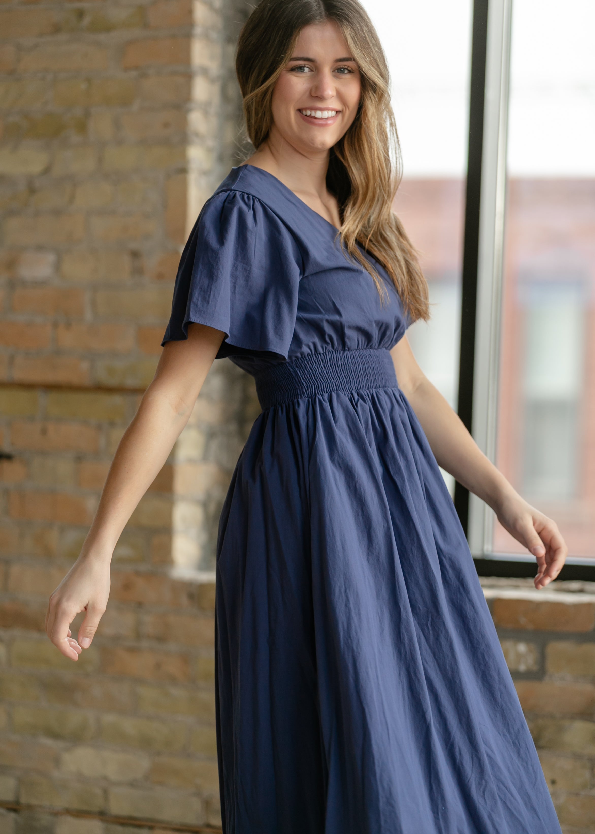 Inherit Co. Montie Flutter Sleeve Maxi Dress  - FINAL SALE — in-use photo