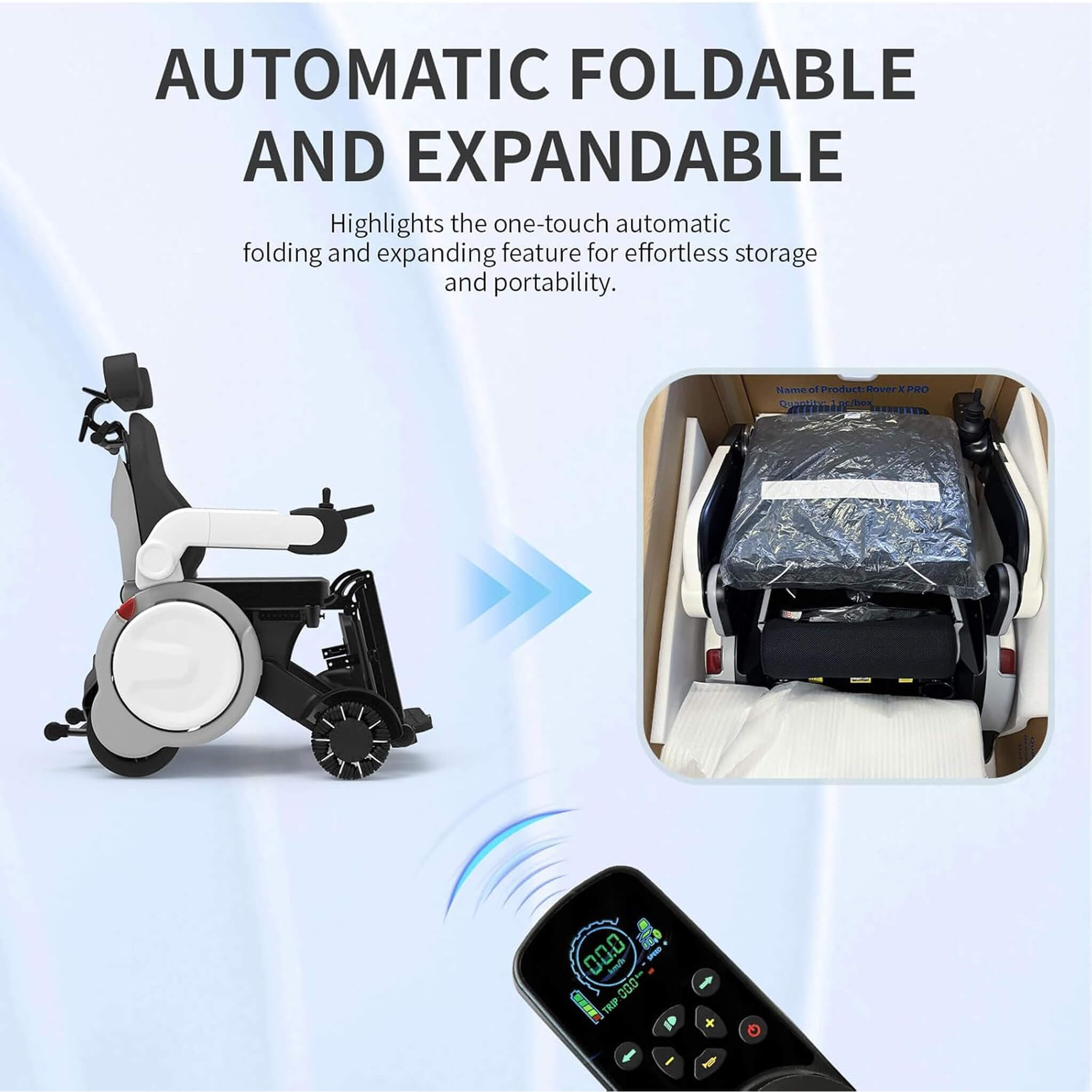Motivo One-Touch Zero Gravity Electric Folding Wheelchair [FDA-Approved] (SAK20968) – SAKSBY WHOLESALE, view 8