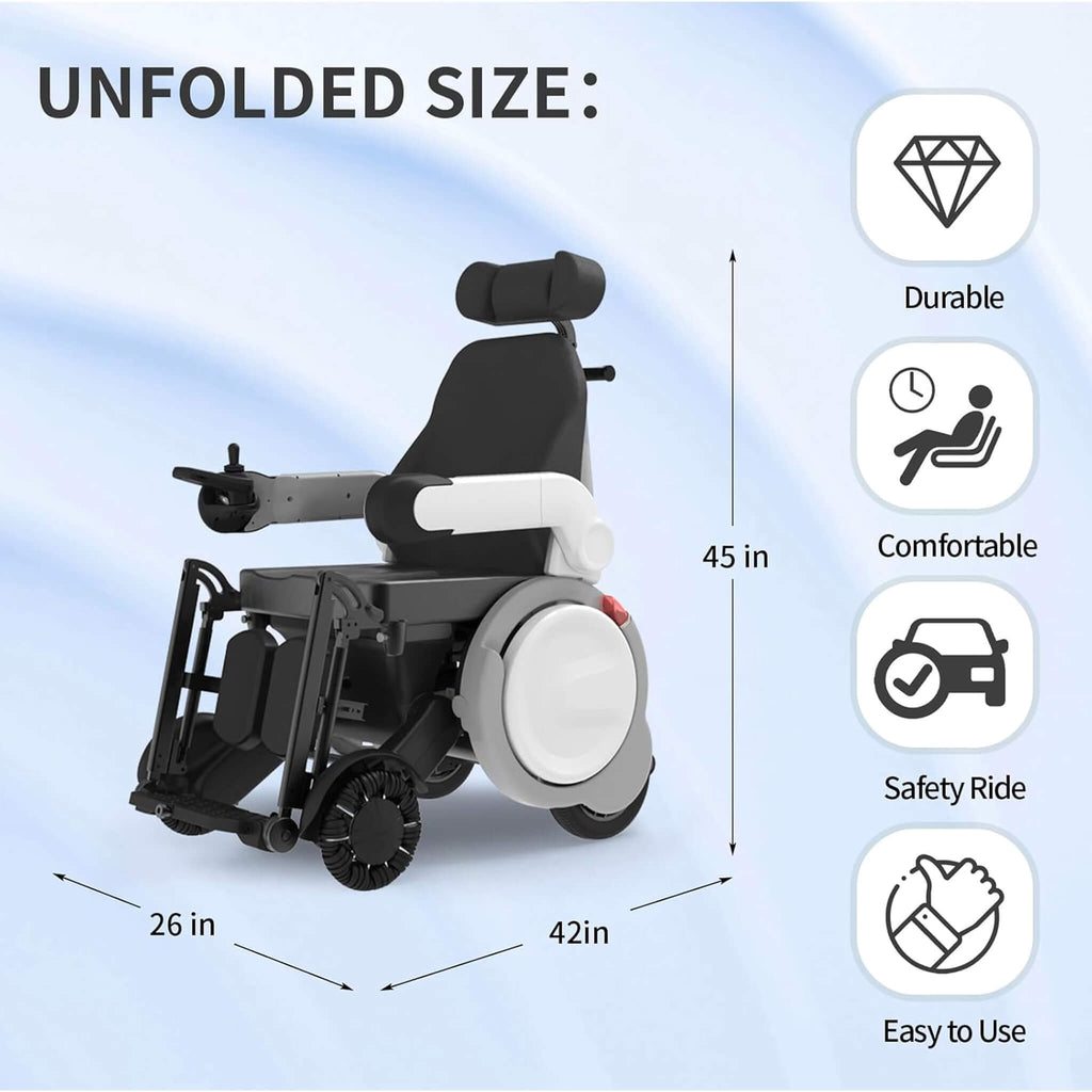 Motivo One-Touch Zero Gravity Electric Folding Wheelchair [FDA-Approved] (SAK20968) – SAKSBY WHOLESALE, view 15