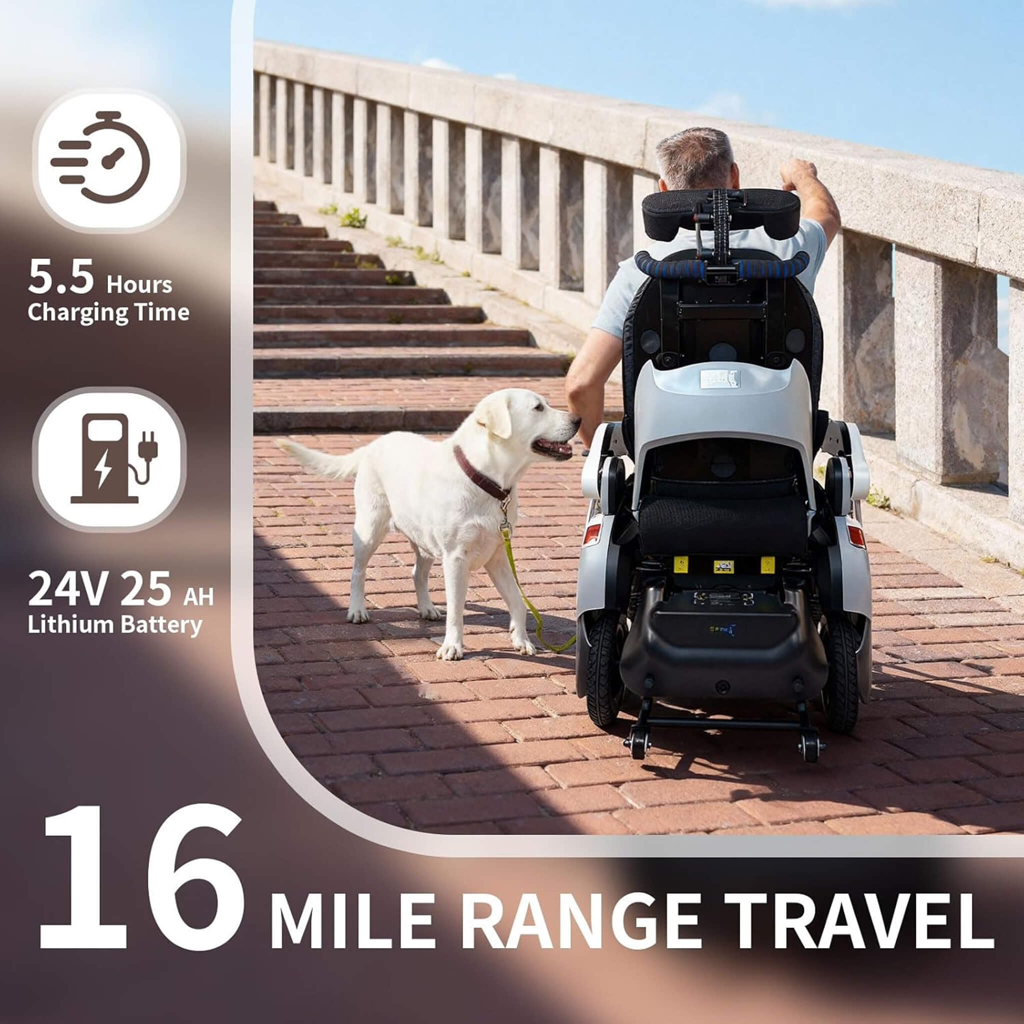 Motivo One-Touch Zero Gravity Electric Folding Wheelchair [FDA-Approved] (SAK20968) – SAKSBY WHOLESALE, view 5
