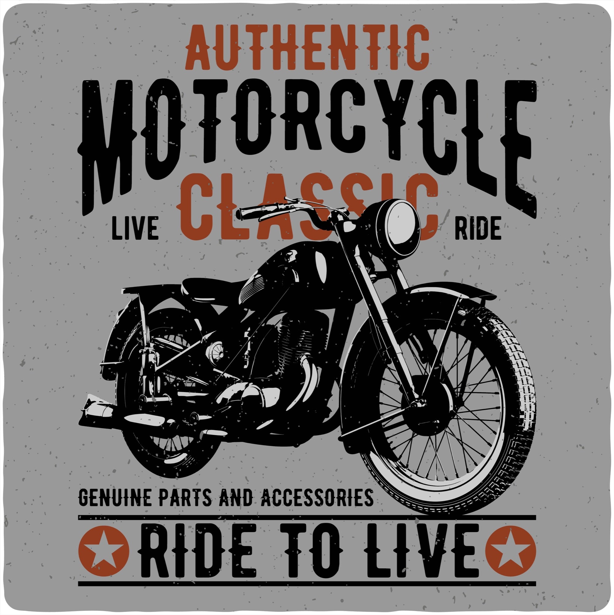 Spun Bamboo Motorcycle Classic Men's Bamboo Viscose/Organic Cotton Short Sleeve Graphic T-Shirt — detail close-up