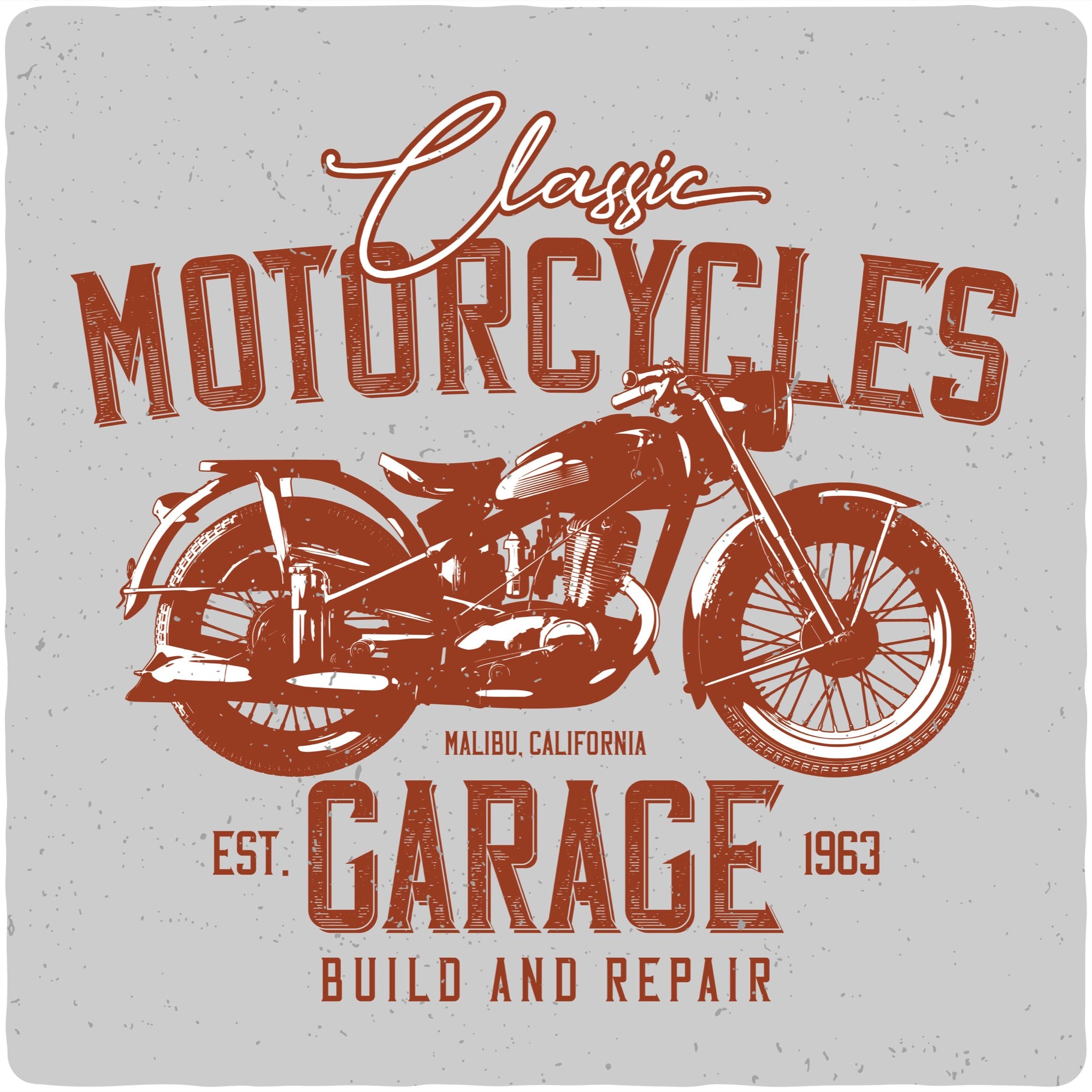Spun Bamboo Motorcycles Garage Men's Bamboo Viscose/Organic Cotton Short Sleeve Graphic T-Shirt — detail close-up