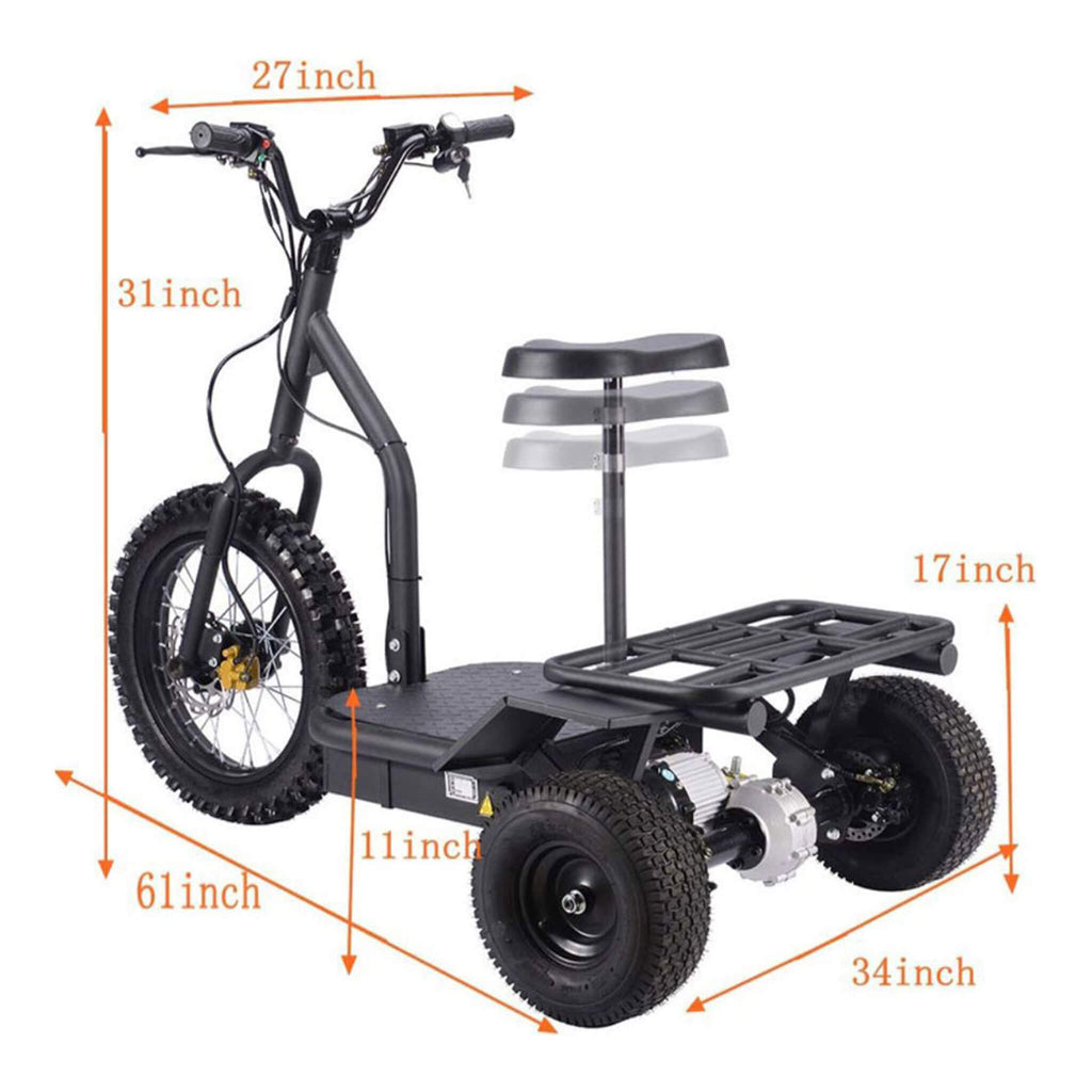 MotoTec 48V 1200W Electric Trike Three Wheel Scooter (SAK70549) – SAKSBY WHOLESALE, view 9