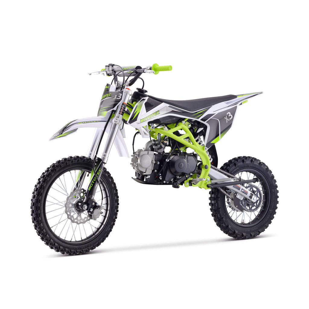 MotoTec X3 125CC 4-Stroke Green Gas-Powered Dirt Bike (SAK86035) – SAKSBY WHOLESALE, view 3