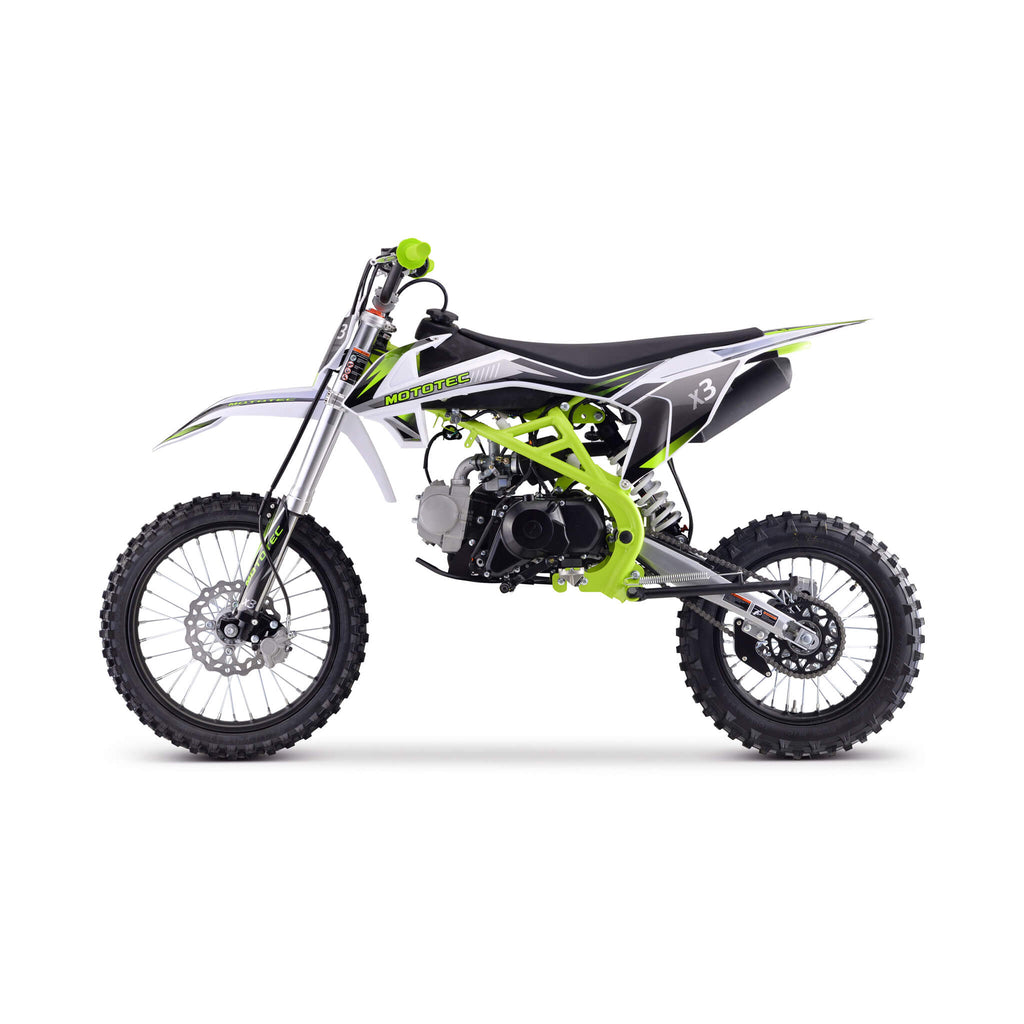 MotoTec X3 125CC 4-Stroke Green Gas-Powered Dirt Bike (SAK86035) – SAKSBY WHOLESALE, view 4
