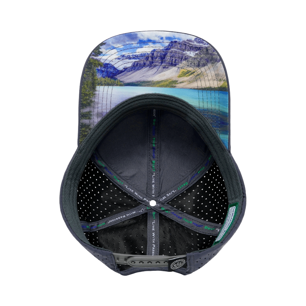 The Heartbeat Brand Mountains Hat - Baseball Hat Fit - Cork - Charcoal - Laser Mesh — alternative angle