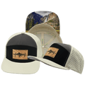 The Heartbeat Brand Mountains Hat - Flat Bill - Cream / Black / Charcoal - Laser Mesh — main product shot