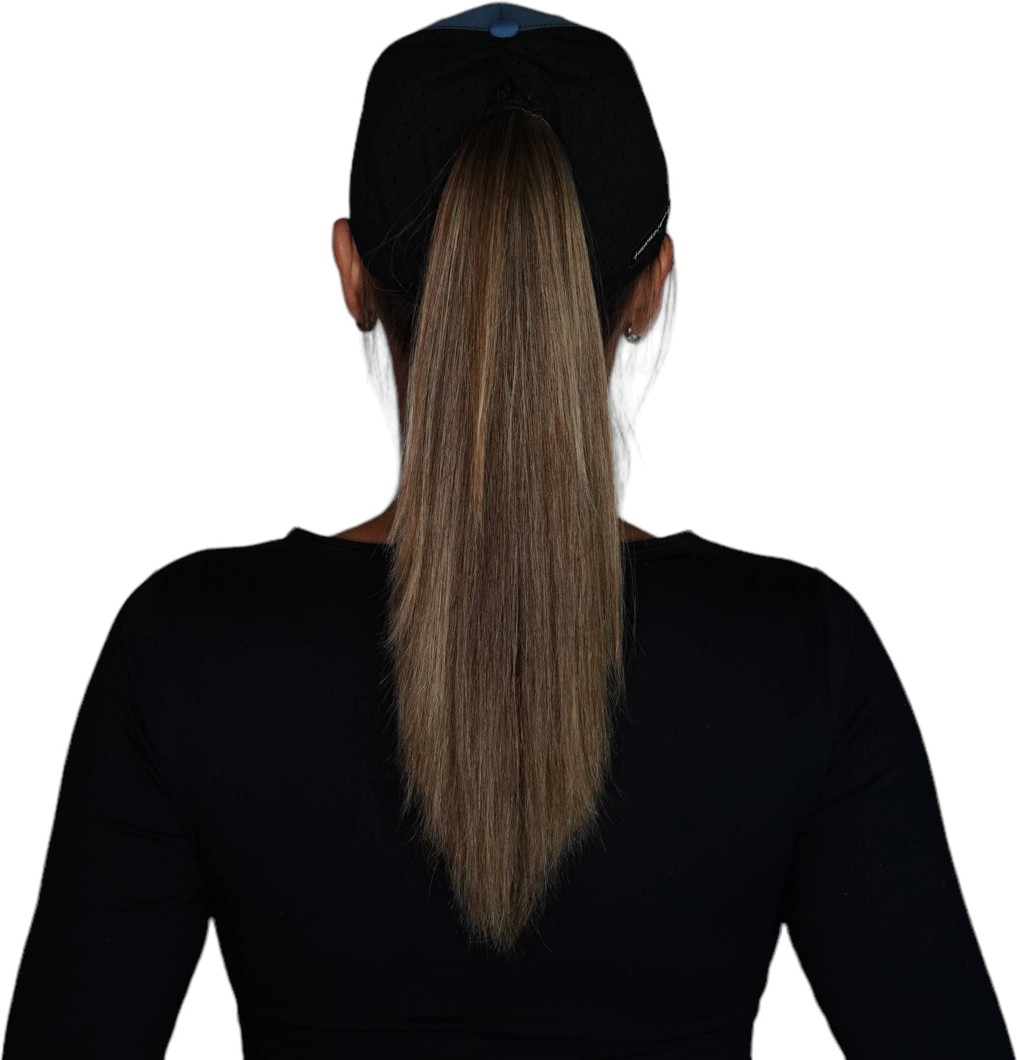 Mountains Hat - Low Profile - Ponytail - Blue / Black - Laser Mesh