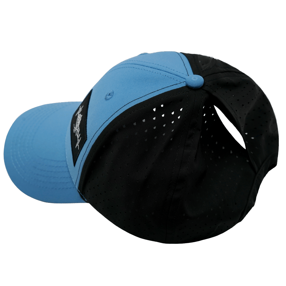 Mountains Hat - Low Profile - Ponytail - Blue / Black - Laser Mesh