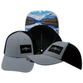 The Heartbeat Brand Mountains Hat - Low Profile - Ponytail - Gray Blue / Black - Laser Mesh — main product shot