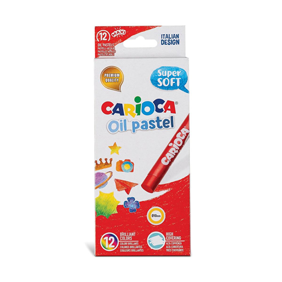 Carioca Oil Pastels 12-Pack - Vibrant, Light-Resistant Art Supplies for Artists and Hobbyists