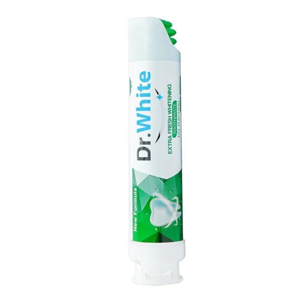 Dr. White Extra Fresh Whitening Toothpaste - 100ml Tube with Vacuum Pump Dispenser for Oral Hygiene and Teeth Whitening