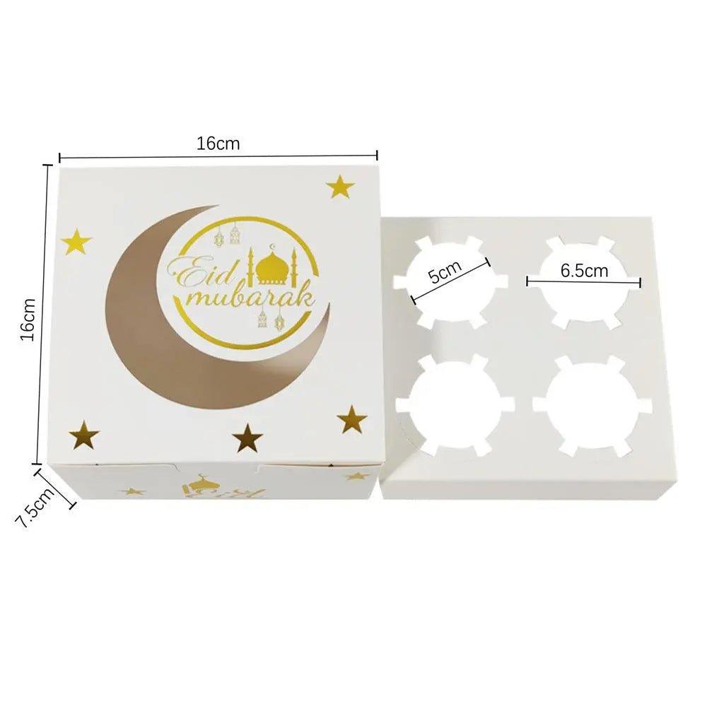 Mariam's Collection MR016 Ramadan Cupcake Packing Box,Muffin Box 4 holes — lifestyle worn / used context