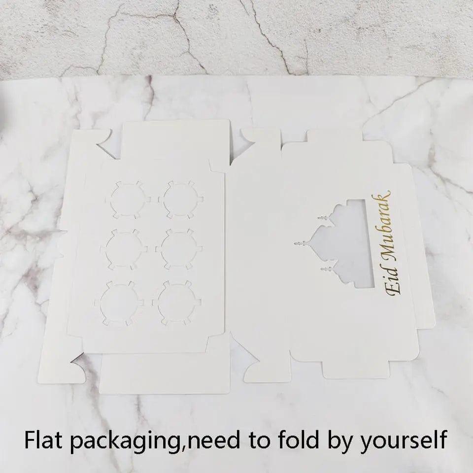 Mariam's Collection Mariam's Collection MR017 EID Mubarak  Cupcake Box , Gift Box 6 holes — product category context