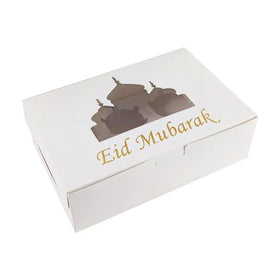 Mariam's Collection MR017 EID Mubarak  Cupcake Box , Gift Box 6 holes
