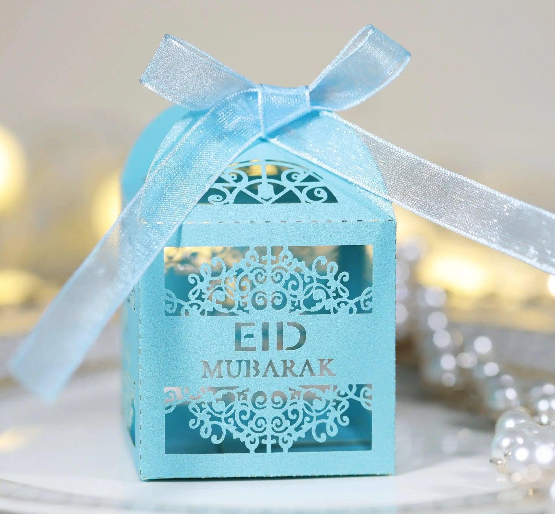 Mariam's Collection Mariam's Collection MR018 50 Pcs Happy Eid Mubarak Hollow Candy Box — fabric or material detail