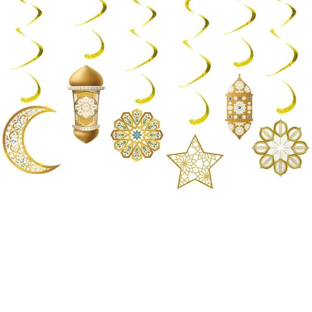 Mariam's Collection MR019 Eid Mubarak Spiral Banner,Ramadan Home Decor, 6 pcs — product category context