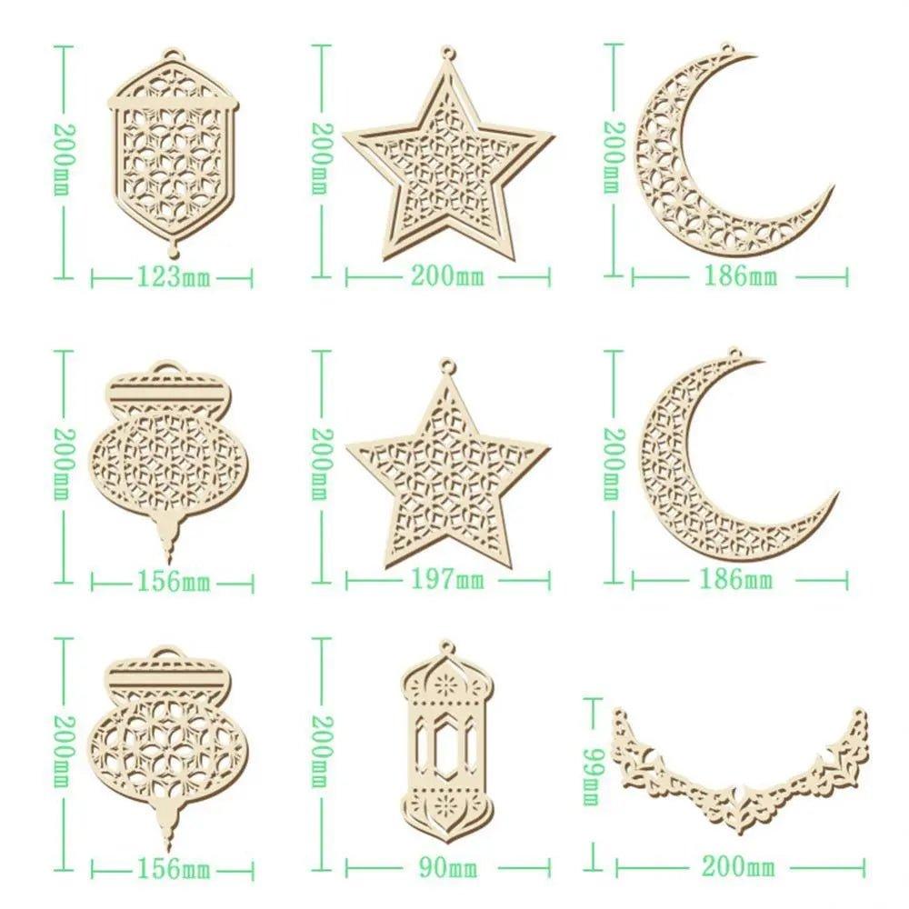 Mariam's Collection Mariam's Collection MR020  Wooden Ramadan & Eid Mubarak Decoration — detail shot 9