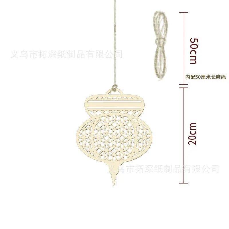 Mariam's Collection Mariam's Collection MR020  Wooden Ramadan & Eid Mubarak Decoration — product on model