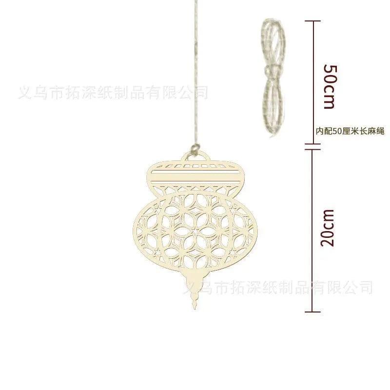 Mariam's Collection Mariam's Collection MR020  Wooden Ramadan & Eid Mubarak Decoration — flat-lay composition