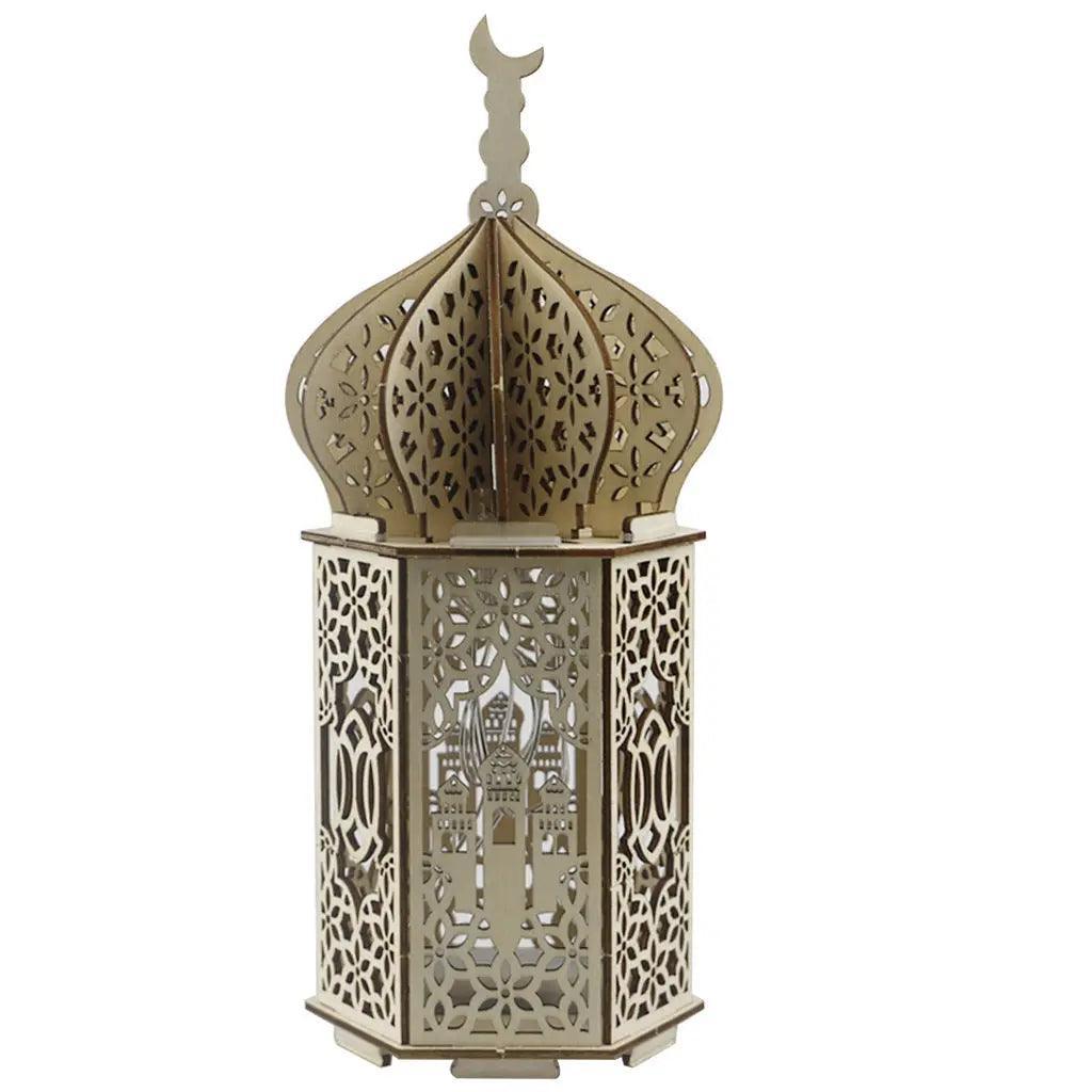 Mariam's Collection MR023 Eid Mubarak LED Wooden Lantern Ramadan Decoration — product category context