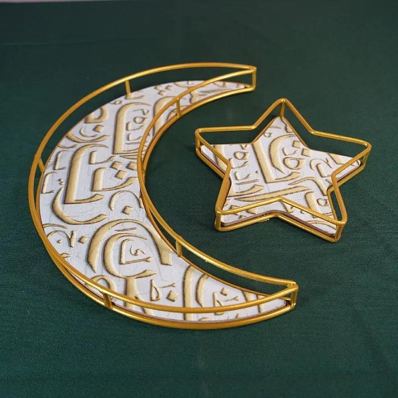 Mariam's Collection Mariam's Collection MR029 Ramadan Tray, Iron Festive Moon Tray — detail shot 10