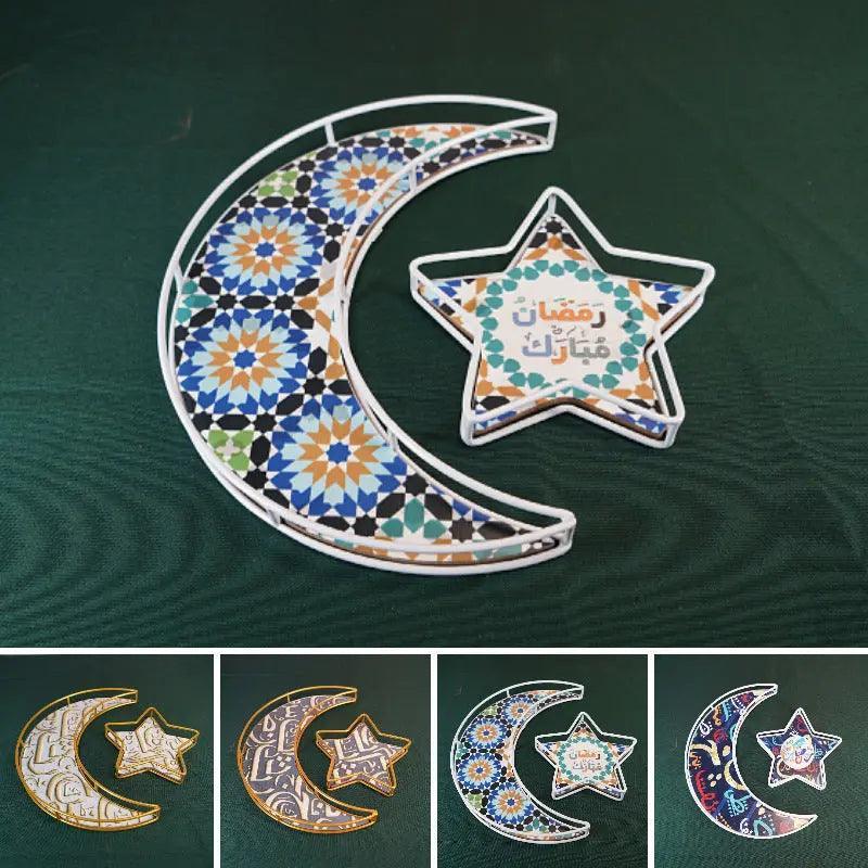 Mariam's Collection Mariam's Collection MR029 Ramadan Tray, Iron Festive Moon Tray — main product shot