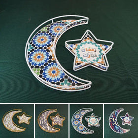 Mariam's Collection MR029 Ramadan Tray, Iron Festive Moon Tray