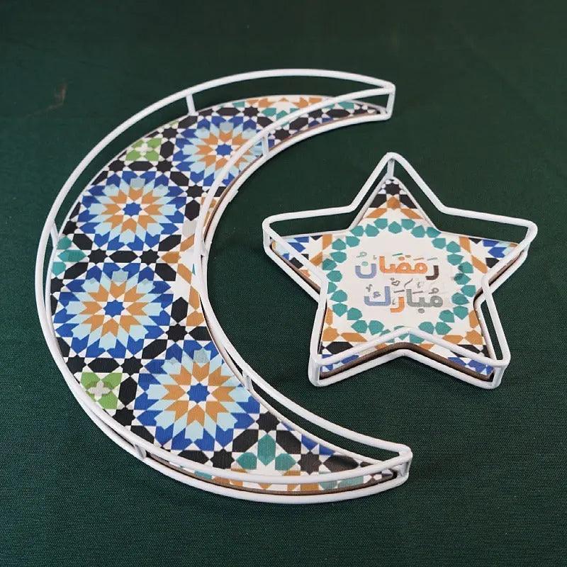Mariam's Collection Mariam's Collection MR029 Ramadan Tray, Iron Festive Moon Tray — detail shot 7