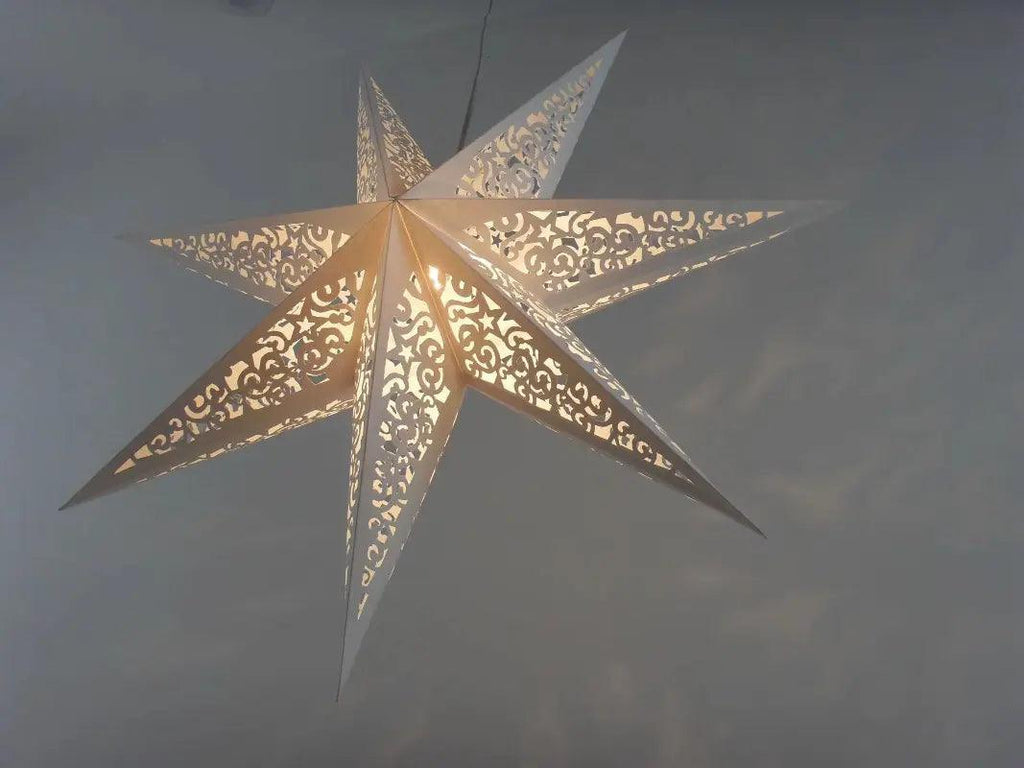 Mariam's Collection MR035 Hollow Star Hanging, Eid Mubarak Christmas Ramadan Decoration — Mariam's Collection branding close-up