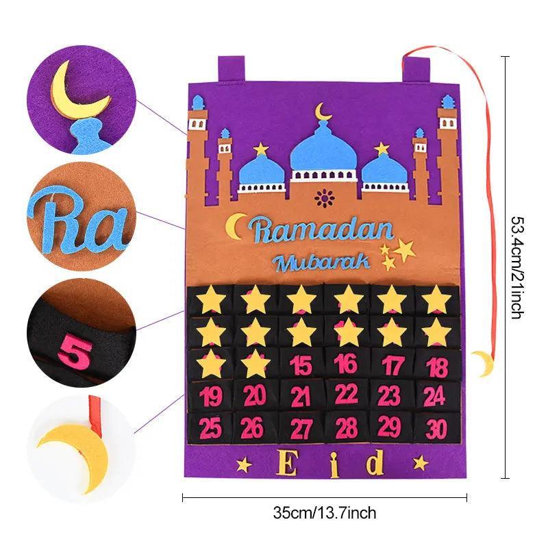 Mariam's Collection Mariam's Collection MR044 Calendar Fabric Ramadan Hanging Pendant — lifestyle worn / used context