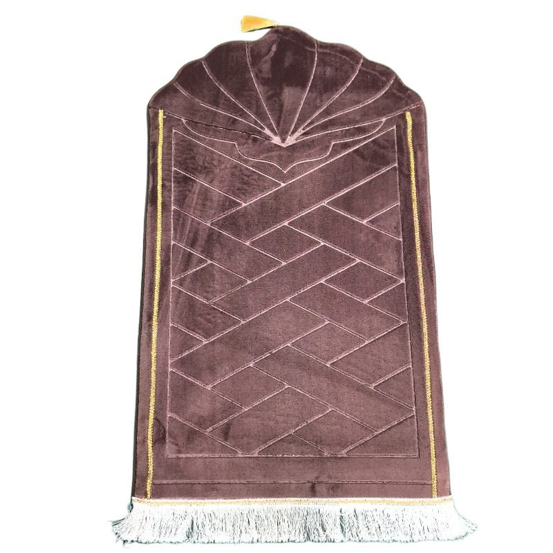 Mariam's Collection Mariam's Collection MR053 Thickened Embossed Flannel Prayer Mat — feature highlight