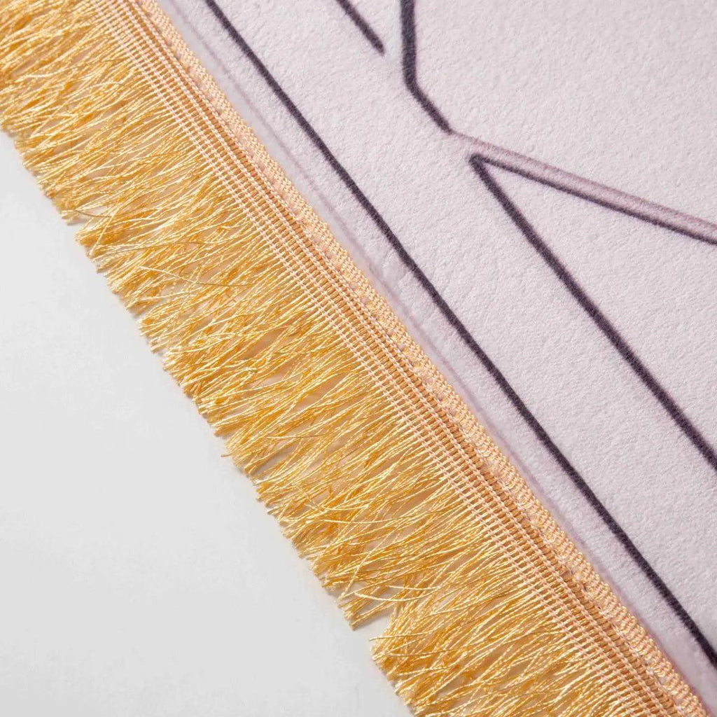 Mariam's Collection MR054 Thickened Sponge Printed Flannel Tassel Prayer Mat — detail shot 6