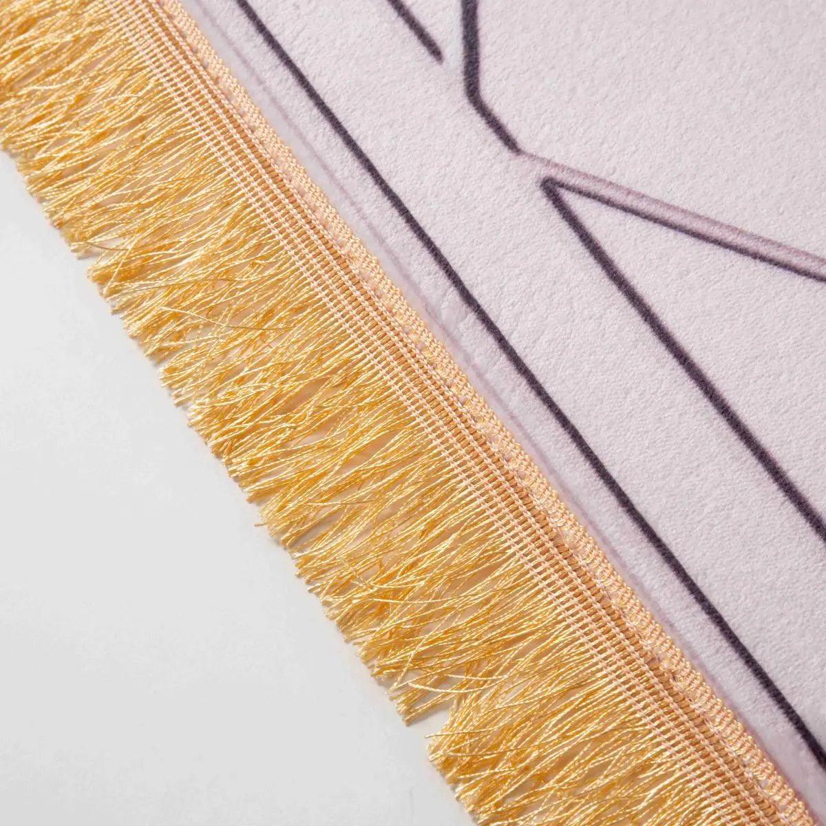 Mariam's Collection MR054 Thickened Sponge Printed Flannel Tassel Prayer Mat — detail shot 6
