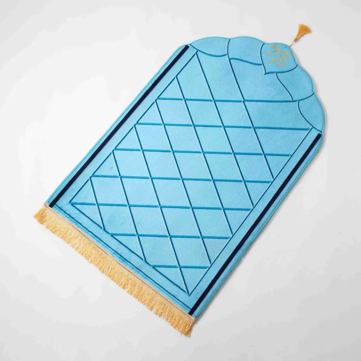Mariam's Collection MR054 Thickened Sponge Printed Flannel Tassel Prayer Mat — construction detail