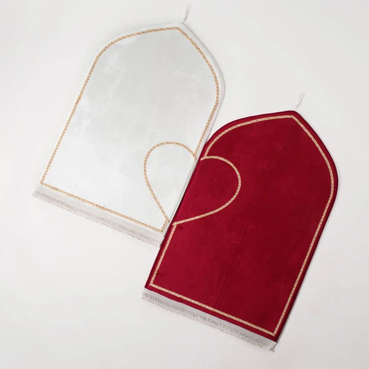 Mariam's Collection MR055 Non-Slip Embossing Flannel Interactive Heart Pattern Prayer Mat — main product shot
