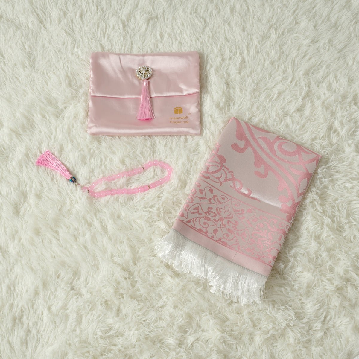Mariam's Collection Mariam's Collection New Luxury Prayer Mat and Tasbeeh Set (MR056) — alternative angle