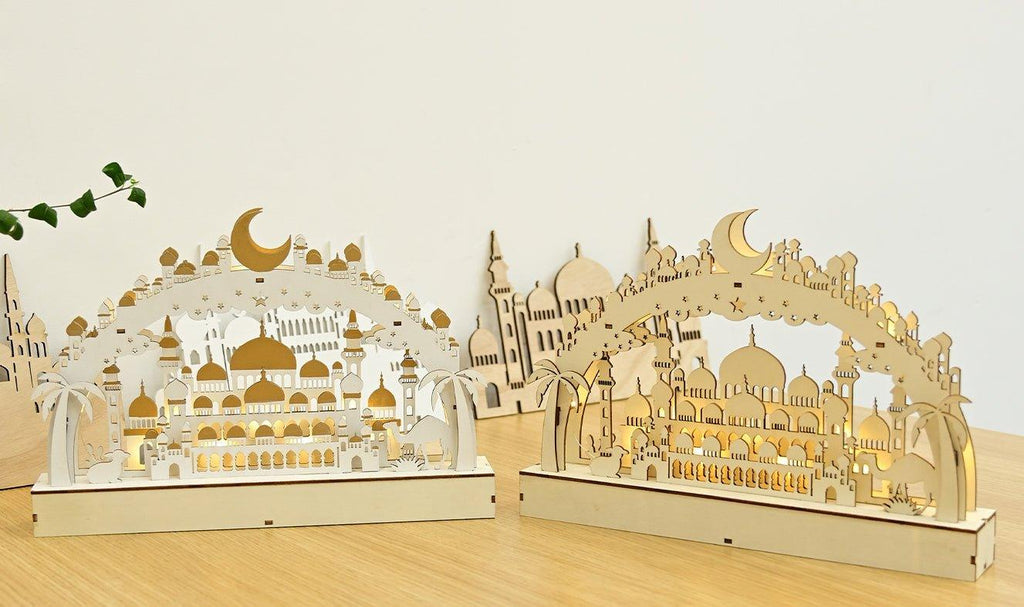 Mariam's Collection Mariam's Collection MR058 Wooden LED Atmosphere Decorative Moon Lamp — main product shot