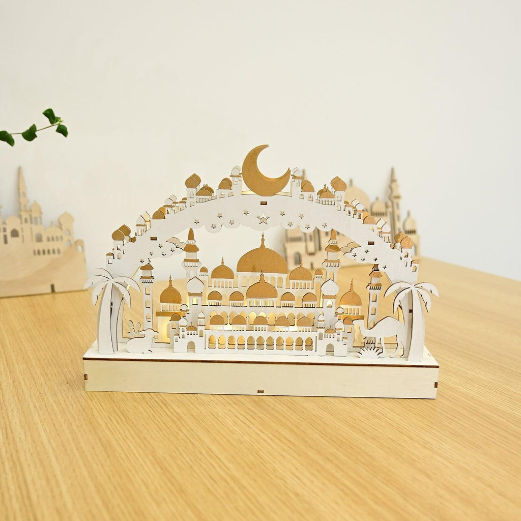 Mariam's Collection Mariam's Collection MR058 Wooden LED Atmosphere Decorative Moon Lamp — detail shot 7