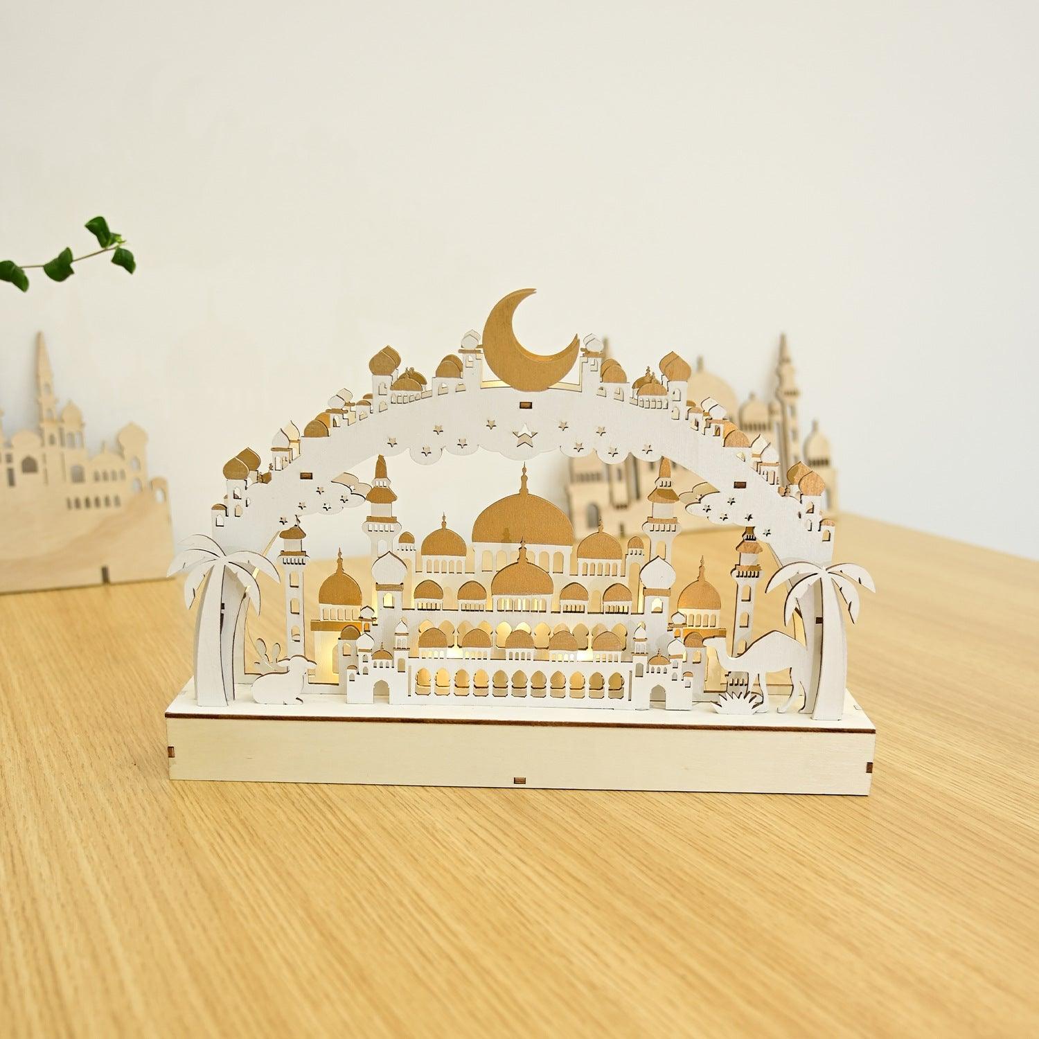 Mariam's Collection Mariam's Collection MR058 Wooden LED Atmosphere Decorative Moon Lamp — detail shot 7
