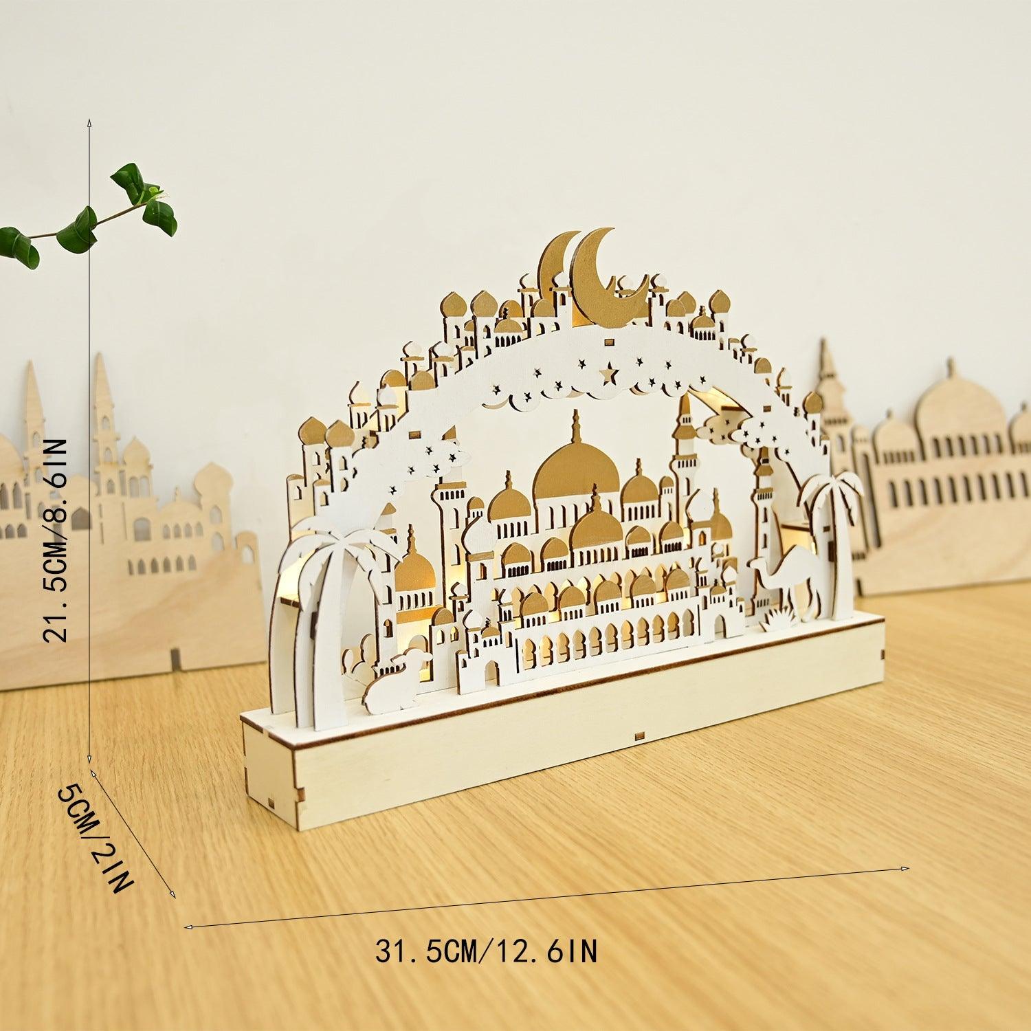 Mariam's Collection Mariam's Collection MR058 Wooden LED Atmosphere Decorative Moon Lamp — Mariam's Collection branding close-up