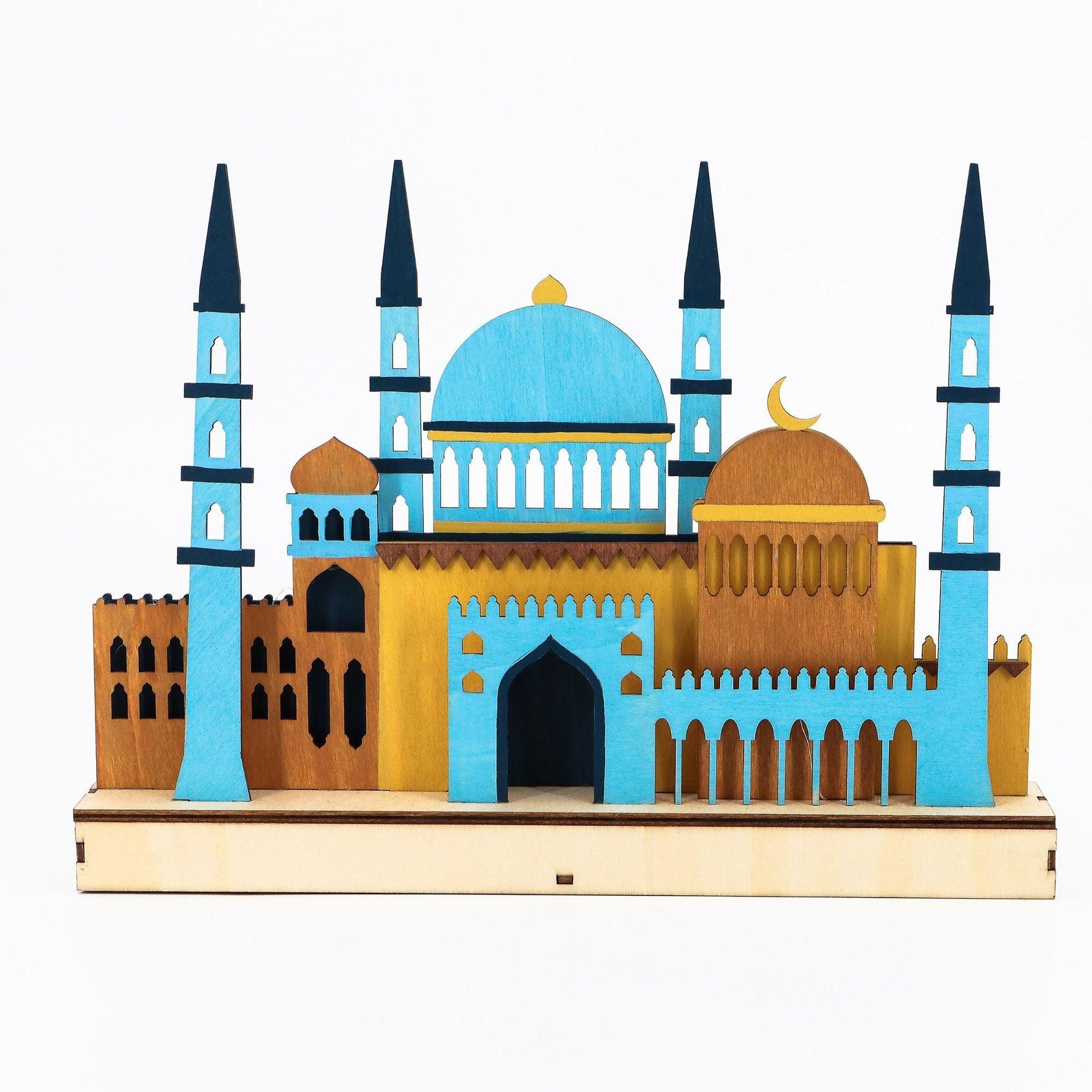 Mariam's Collection Mariam's Collection MR059 Wooden LED MASJID Shape Atmosphere Light — lifestyle worn / used context