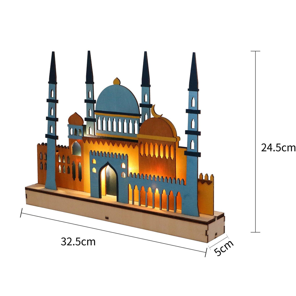 Mariam's Collection Mariam's Collection MR059 Wooden LED MASJID Shape Atmosphere Light — construction detail