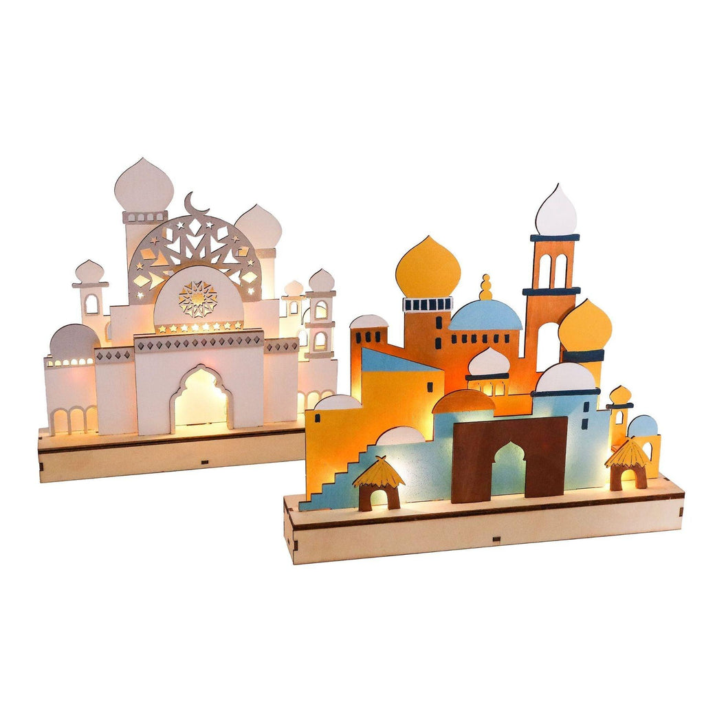 Mariam's Collection Mariam's Collection MR059 Wooden LED MASJID Shape Atmosphere Light — main product shot