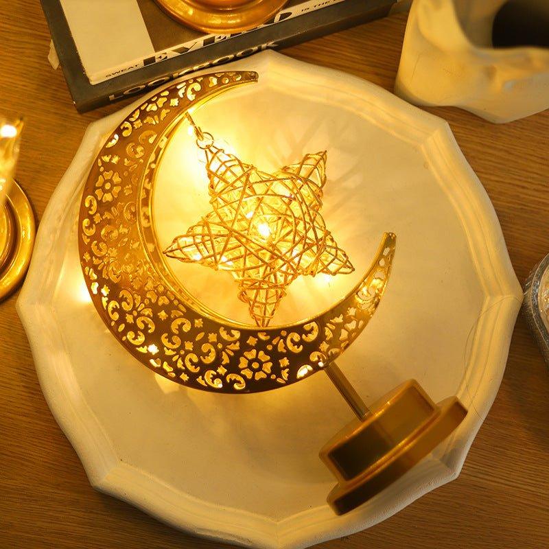 Mariam's Collection Mariam's Collection MR060 LED Wrought Iron Moon Lamp — Mariam's Collection branding close-up